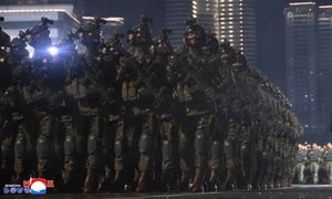 North Korea Military Parade Powerful Weaponry Formations at Night DPRK-1