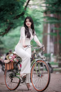 XVG No.45: Captivating Grace: Vietnamese Girl in White Ao Dai, Embracing Youthful Elegance-1