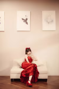 Coser Mu Mu Momo: Alluring Red Attire & Intimate Charm-23