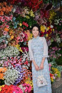 Radiant Vietnamese Beauty in Ao Dai with National Flag-9
