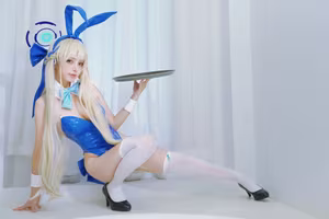 Coser Fa Cai A Xian embodies enchanting Time Bunny Girl in captivating photoshoot-2