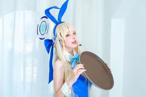 Coser Fa Cai A Xian embodies enchanting Time Bunny Girl in captivating photoshoot-5