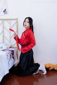 Chiness Model No.2330 Shasha in Elegant Red Black Hanfu Attire-0