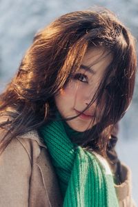 Asian Beauty in Winter Snow: Radiant Girl's Portrait-13