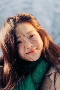 Asian Beauty in Winter Snow: Radiant Girl's Portrait-10