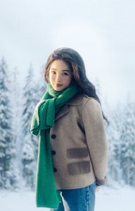 Asian Beauty in Winter Snow: Radiant Girl's Portrait-2