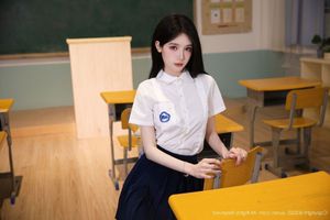 XiuRen No.10287 Bu Ding WOW: Elegant Schoolgirl in JK Uniform, Charming Classroom Pose-18