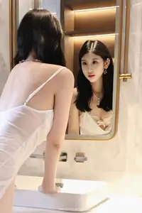 Xiao Ba Le (No.10609) in Sheer White Nightgown: Captivating Beauty by XiuRen-52