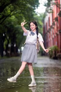 VGU No.156: Radiant Vietnamese Schoolgirl Shines in Elegant School Uniform-2