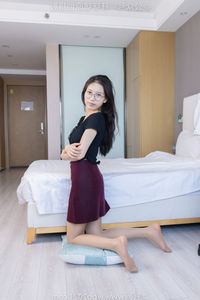 BoBoSocks Chinese Model No.554: Elegant Style with Skirt, Flat Shoes & Sheer Stockings-14