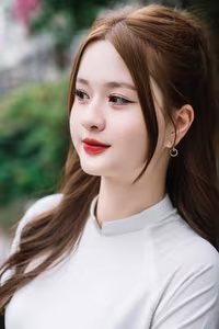 VGU No.105: Serene Beauty A Vietnamese Girl in Elegant White Áo Dài-3