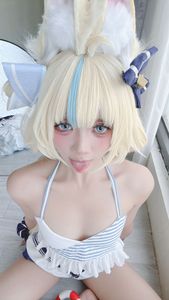 Coser@PoppaChan - Sameko Saba Cosplay: Adorable Sailor Outfit in a Lively Outdoor Setting-12