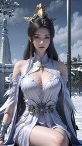 AI Generated Female General: Exquisite Fantasy Beauty in Winter Attire - AI Generated Part01-0