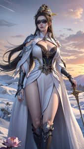 AI Generated Female General: Exquisite Fantasy Beauty in Winter Attire - AI Generated Part01-8