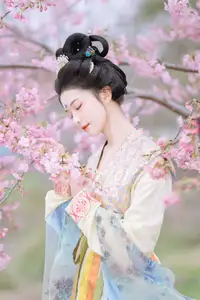 Discover Ke Ke K's Timeless Hanfu Beauty Amidst Romantic Cherry Blossoms Vol.8528-6
