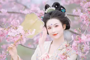 Discover Ke Ke K's Timeless Hanfu Beauty Amidst Romantic Cherry Blossoms Vol.8528-2
